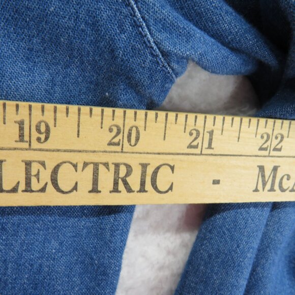 Maggie Max Shirt Womens Size Medium Embroidered Fall Floral Denim Blouse Vintage - Picture 7 of 8